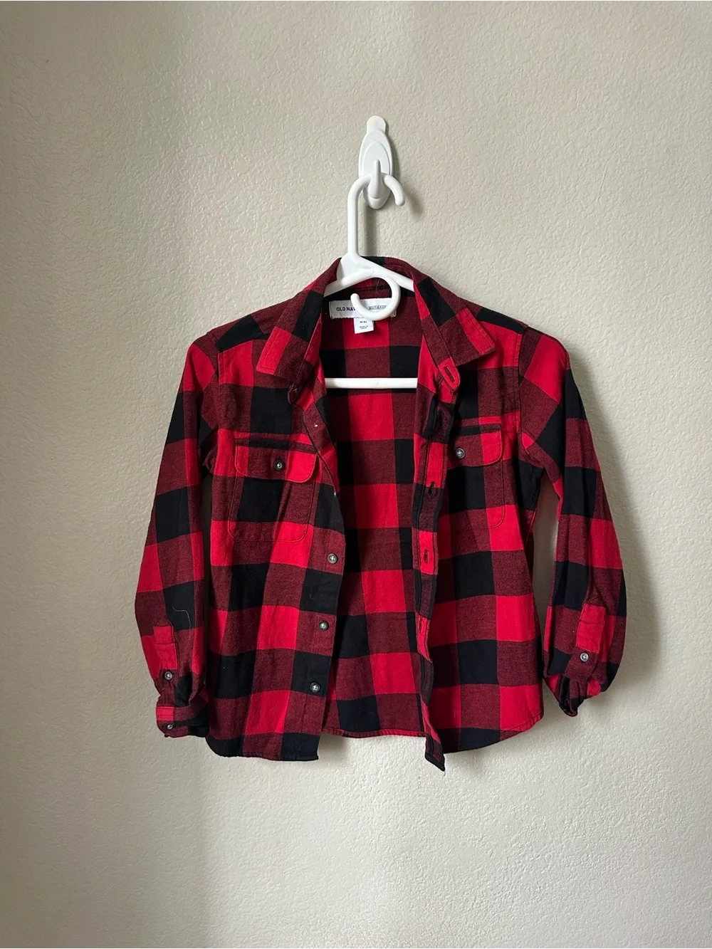 Old Navy Red and Black Buffalo Plaid Button-Down Shirt